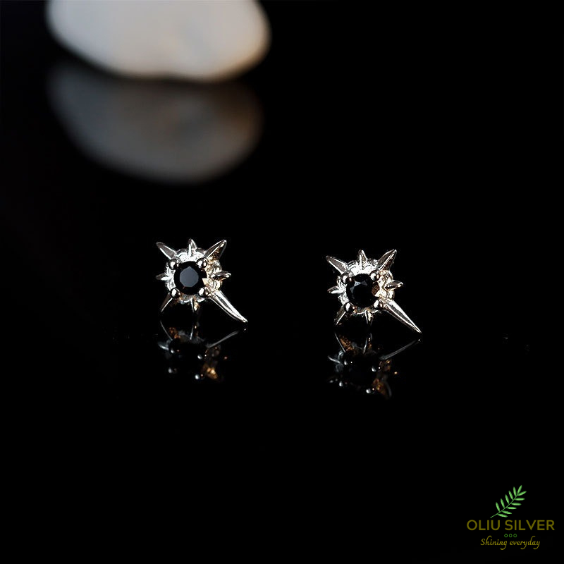 Bông Tai Bạc S925 Sao Bắc Đẩu Polaris North Star  Trẻ Trung Cá Tính | Khuyên Tai Nữ Trang Sức Bạc Thời Trang