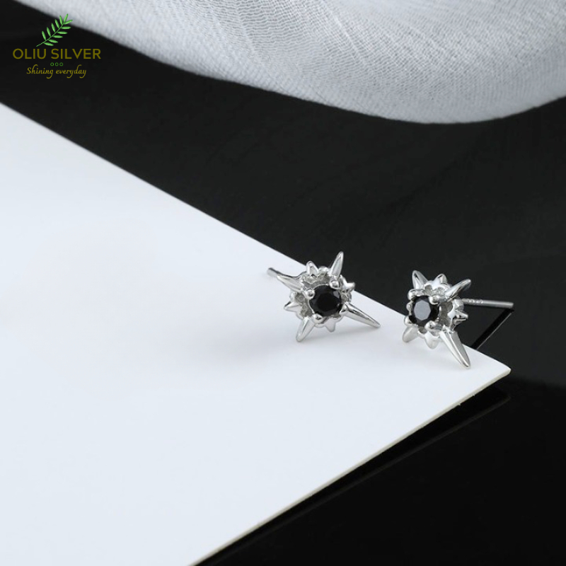 Bông Tai Bạc S925 Sao Bắc Đẩu Polaris North Star  Trẻ Trung Cá Tính | Khuyên Tai Nữ Trang Sức Bạc Thời Trang