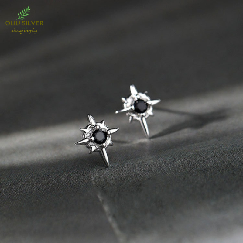 Bông Tai Bạc S925 Sao Bắc Đẩu Polaris North Star  Trẻ Trung Cá Tính | Khuyên Tai Nữ Trang Sức Bạc Thời Trang