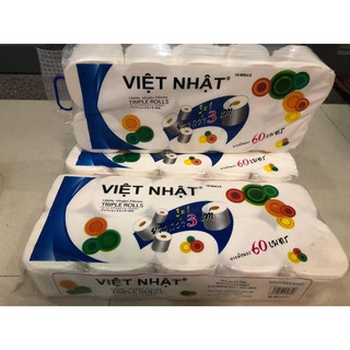 Giấy vệ sinh Việt Nhật 10 cuộn 3 lớp ko lõi