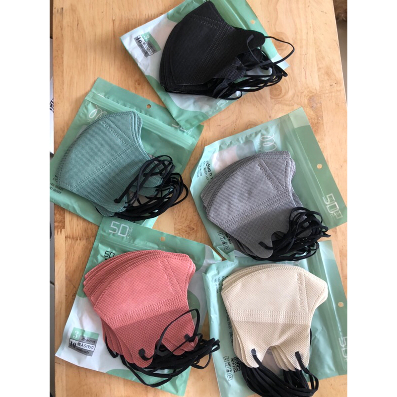 Khẩu trang 5D Hồng 100 cái