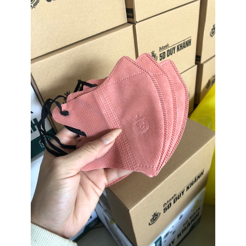 Khẩu trang 5D Hồng 100 cái