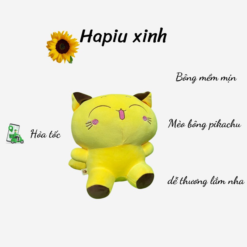 gấu bông pikachu thú nhồi bông hình mèo pikachu size 40cm