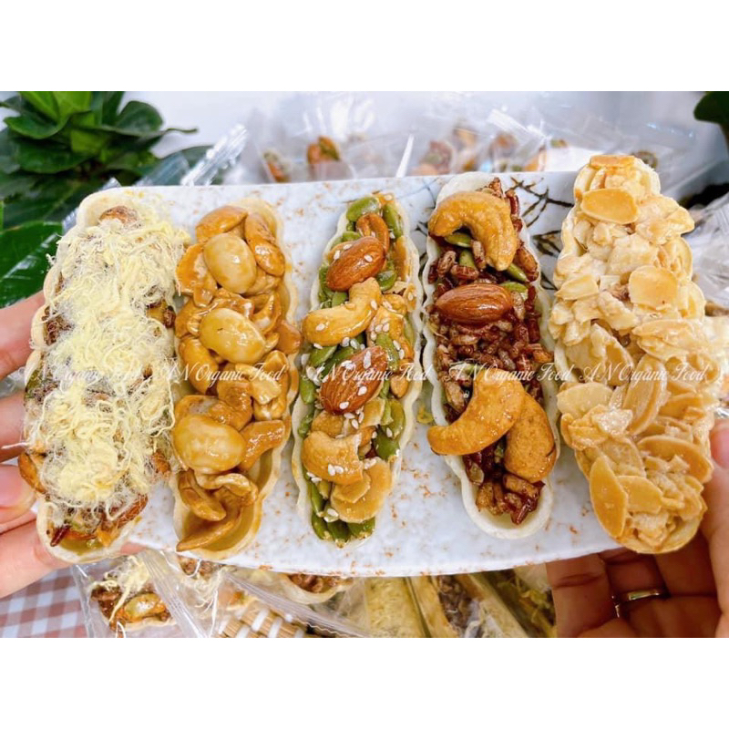 Bánh thuyền macca ăn kiêng hỗ trợ giảm cân không đường bánh hạt dinh dưỡng ngũ cốc bánh healthy chay AN Organic Food