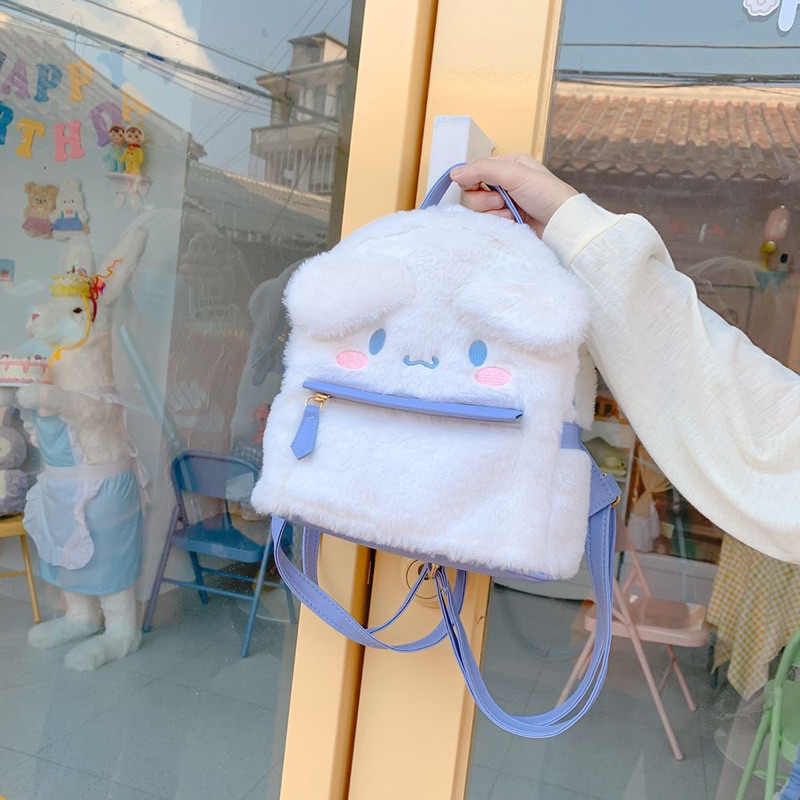 Balo đi học lông nhung mềm mại họa tiết hoạt hình dễ thương tùy chọn màu sắc