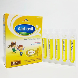 Siro Alphavit Tăng Cường Miễn Dịch Giúp Tăng Sức Đề Kháng Cho Cơ Thể Bổ Sung Vitamin C, Kẽm, Thymo Hộp 20 Ống