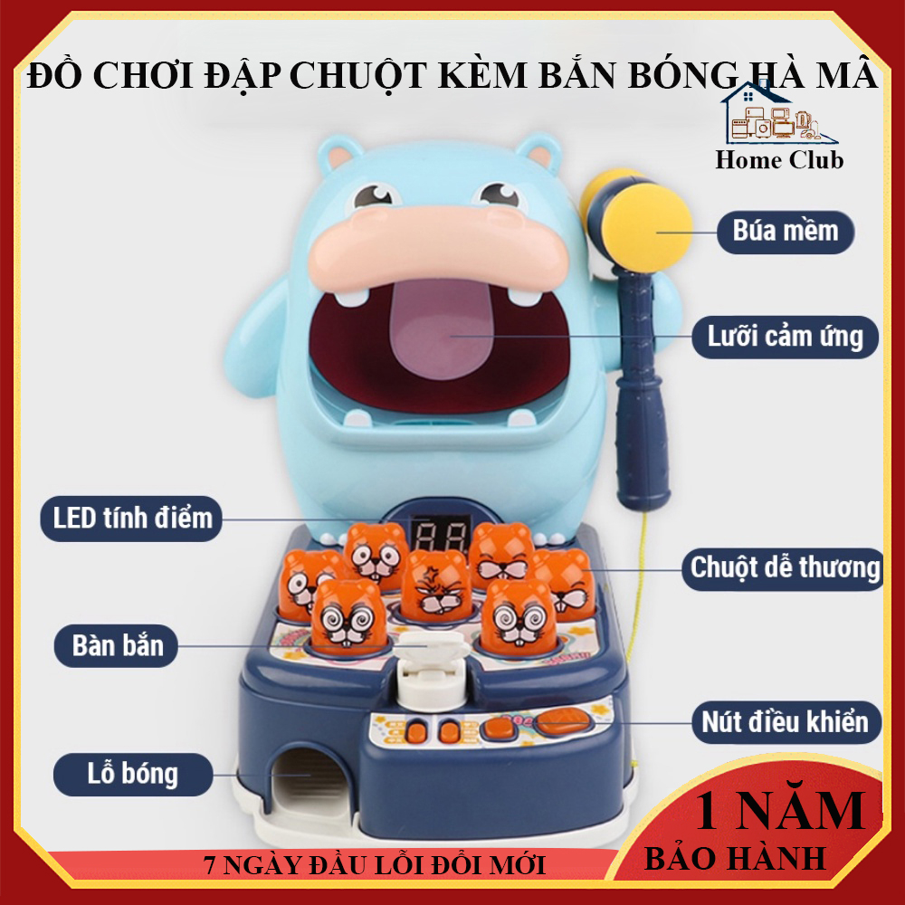 Đồ chơi trẻ em đập chuột kèm bắn bóng - nhiều trò chơi 1 trong bộ đồ chơi, đồ chơi phát triển trí tuệ và phản xạ nhanh n