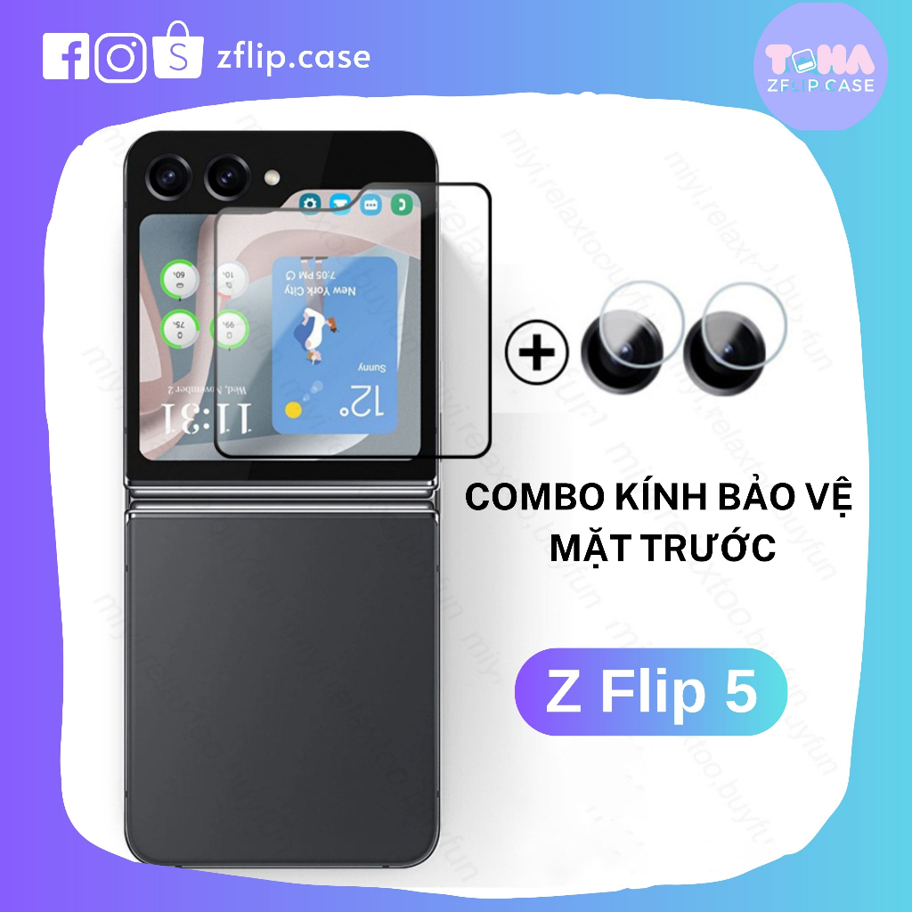 Combo dán màn hình Samsung Z Flip3 Z Flip4 Z Flip5 Miếng dán film PPF dẻo toàn thân video hướng dẫn Z Flip 3 4/ ZFlip5