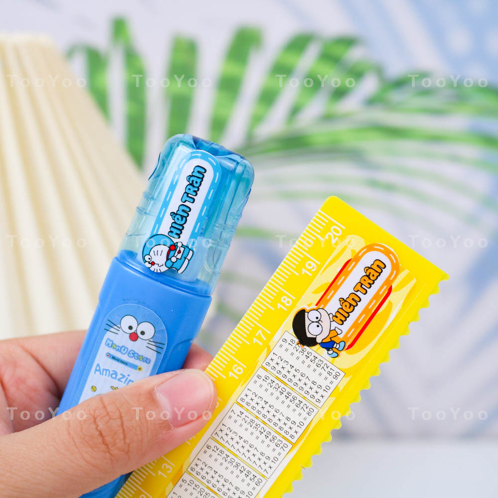 Nhãn tên Doraemon in theo yêu cầu dán đồ dùng học tập dễ thương cute TooYoo BK00274