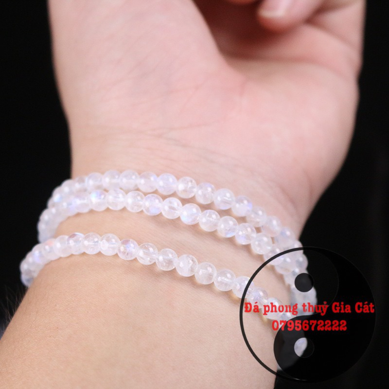 Vòng tay moonstone mặt trăng quấn 3 vòng 6 li siêu đẹp hàng đẹp mịn