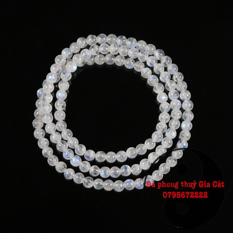 Vòng tay moonstone mặt trăng quấn 3 vòng 6 li siêu đẹp hàng đẹp mịn
