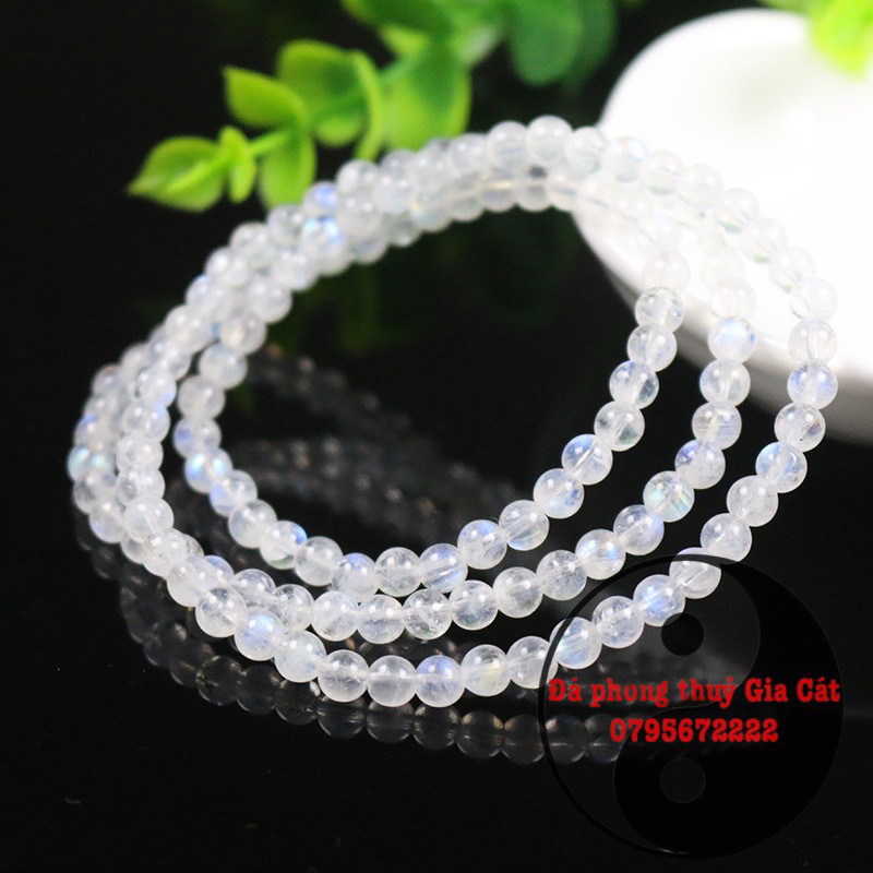 Vòng tay moonstone mặt trăng quấn 3 vòng 6 li siêu đẹp hàng đẹp mịn