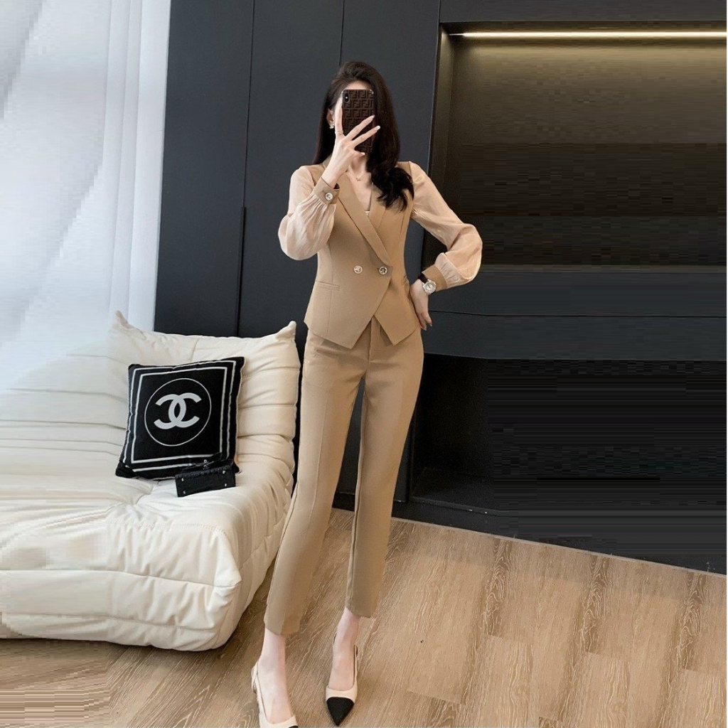 HÀNG NHẬP - SET VEST NỮ ÁO VEST CÁCH ĐIỆU VÀ QUẦN DÀI 4004