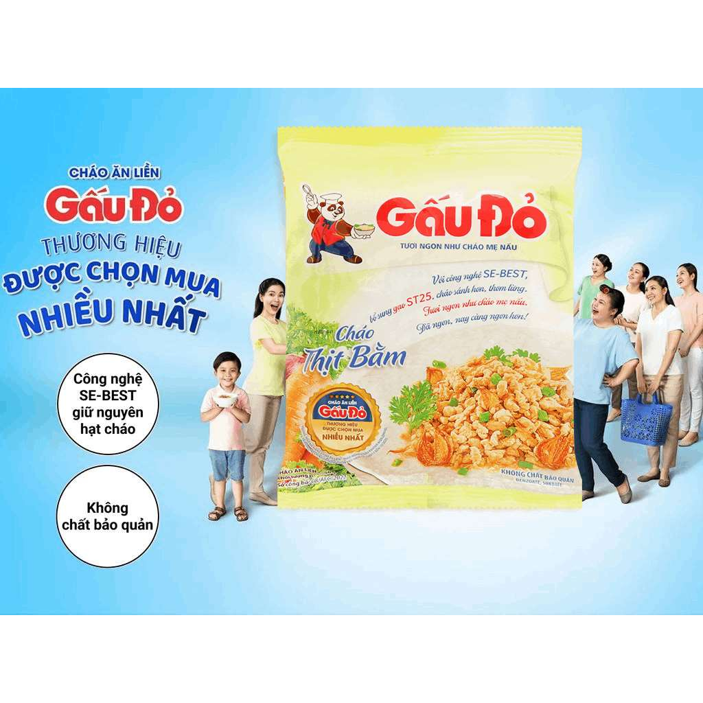 Cháo thịt bằm Gấu Đỏ gói 50g