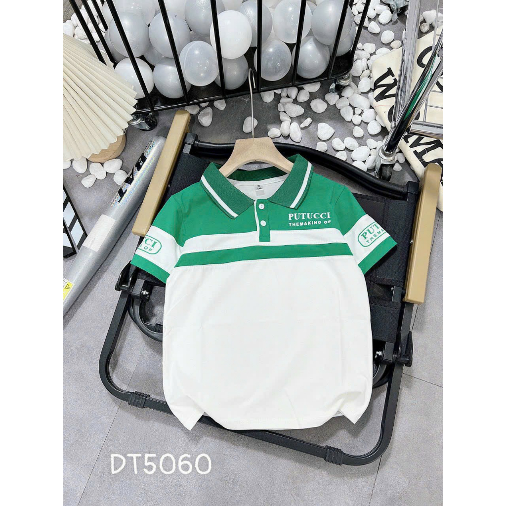 ÁO POLO PHỐI TAY BÉ TRAI HOT HIT CHO BÉ TỪ 30-40KG