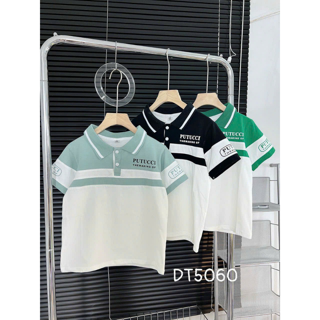 ÁO POLO PHỐI TAY BÉ TRAI HOT HIT CHO BÉ TỪ 30-40KG