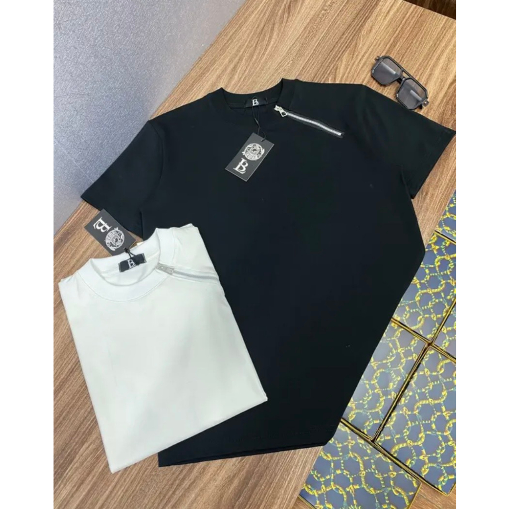 Áo Thun Trơn Khóa Cổ Bùi Đạt Chất Vải Cotton Cao Cấp