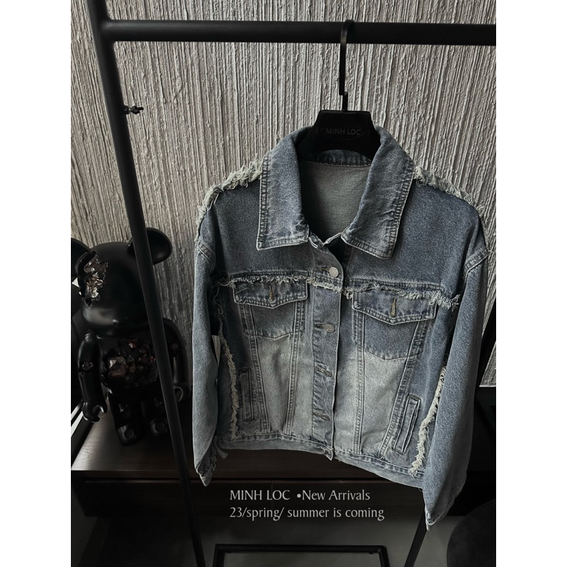 Áo khoác jean rách qcl1