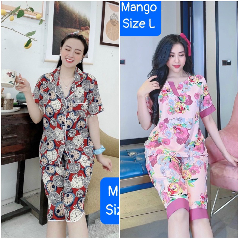 SALE Bộ Lụa MANGO Pijama QUẦN LỬNG, nhiều size
