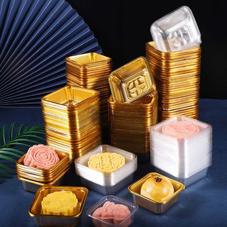 Set 10c Khay nhựa vàng đựng bánh trung thu 50g - 200g