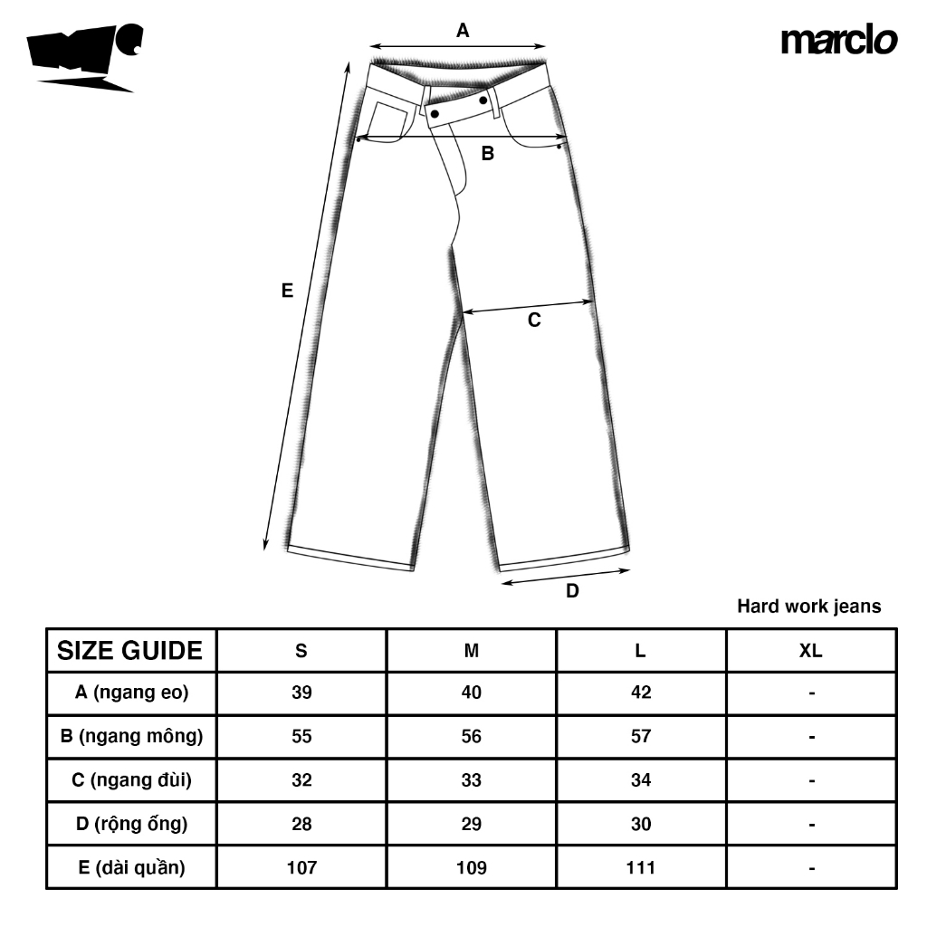 HARDWORK Jeans - Quần quật - Quần jean tua rua