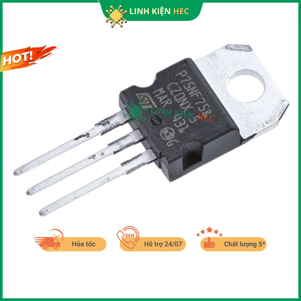 Mosfet 75N75 75NF75 75A 75V tháo máy linh kiện hec