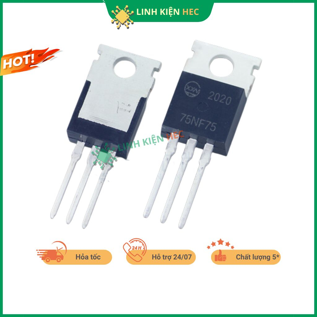 Mosfet 75N75 75NF75 75A 75V tháo máy linh kiện hec