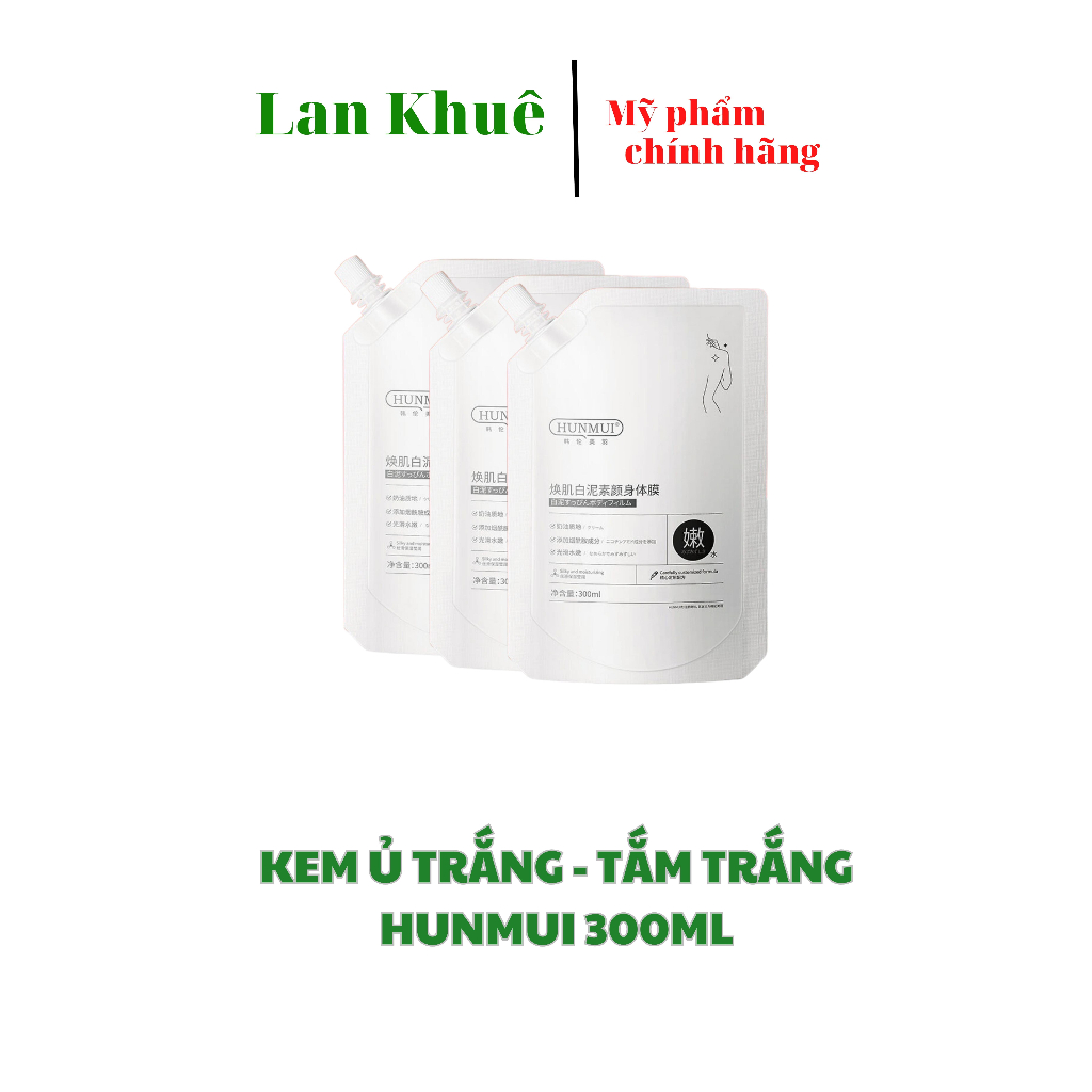 Kem Ủ Trắng - Tắm Trắng HUNMUI dưỡng trắng da toàn thân