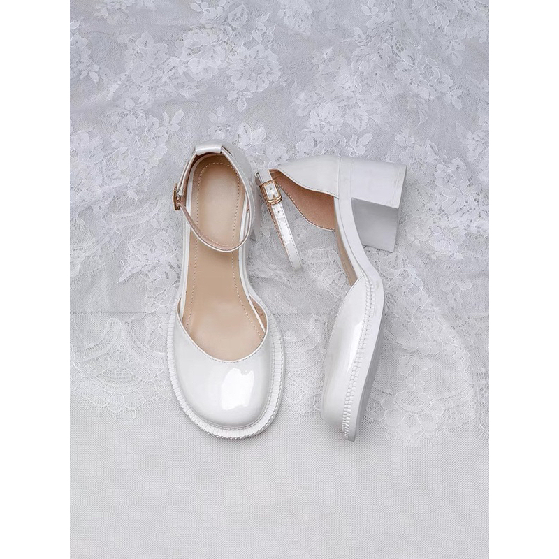 Giày búp bê nữ mũi tròn đế 5 phân phong cách Hàn Quốc