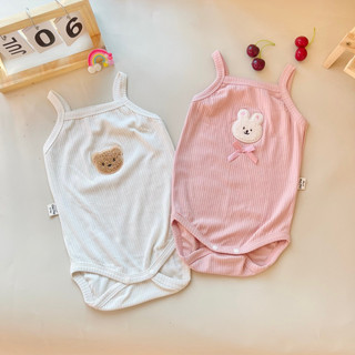 Bodysuit hai dây thêu gấu và thỏ hàn quốc chất liệu cotton chuẩn hàn mỏng và mát 3-14kg Chíp Chíp Shop