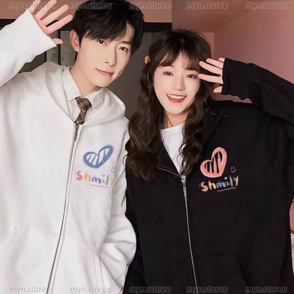 Áo Khoác Nỉ Cặp Đôi Nam Nữ Tình Yêu, Bạn Thân Hoạt Hình Dễ Thương Chất Nỉ Bông Cao Cấp Form Rộng