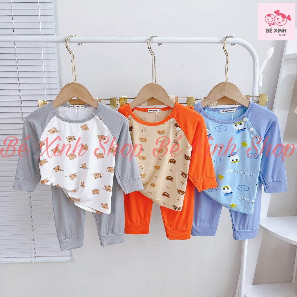 Bộ Quần Áo Dài Tay Cho Bé TraiGái 8-18kg Bé_Xinh_ShopSet Đồ Bộ Tay Dài Thun Lạnh Cho Bé Trai GáiDÀI GẤU THỎ