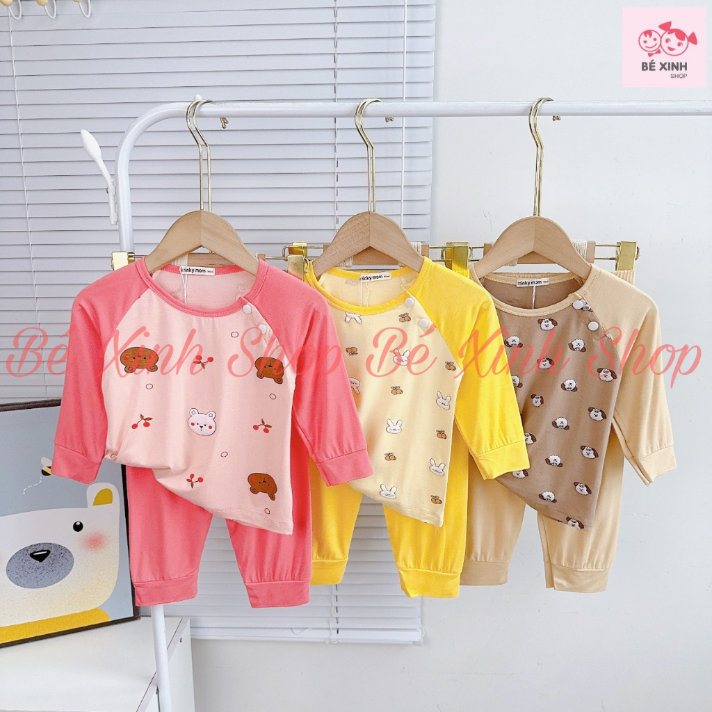Bộ Quần Áo Dài Tay Cho Bé TraiGái 8-18kg Bé_Xinh_ShopSet Đồ Bộ Tay Dài Thun Lạnh Cho Bé Trai GáiDÀI GẤU THỎ