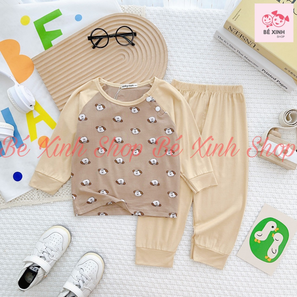 Bộ Quần Áo Dài Tay Cho Bé TraiGái 8-18kg Bé_Xinh_ShopSet Đồ Bộ Tay Dài Thun Lạnh Cho Bé Trai GáiDÀI GẤU THỎ
