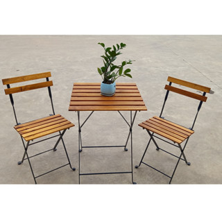 Bộ Bàn Ghế Gỗ BISTRO Patio Mini Chuyên Dụng- Gấp Gọn Dễ Dàng - Bộ Gồm 1 Bàn 2 Ghế home decor