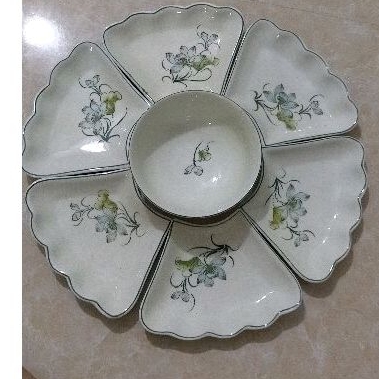 Bộ đĩa tô canh Hoa Mặt Trời Bát Tràng