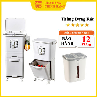 Thùng đựng rác đa năng cho gia đình, thùng rác to có nắp đậy cho nhà bếp dung tích 42L