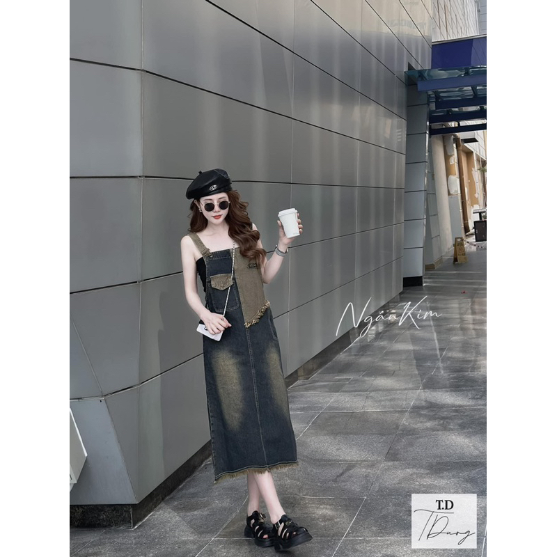 VÁY YẾM JEAN TRÁI VẢI