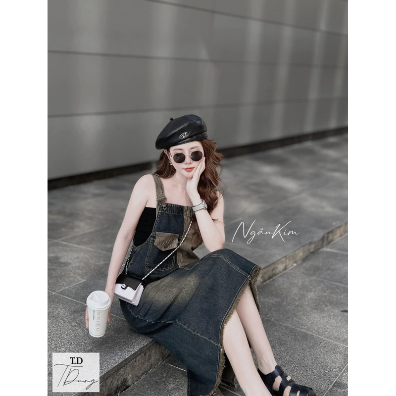 VÁY YẾM JEAN TRÁI VẢI