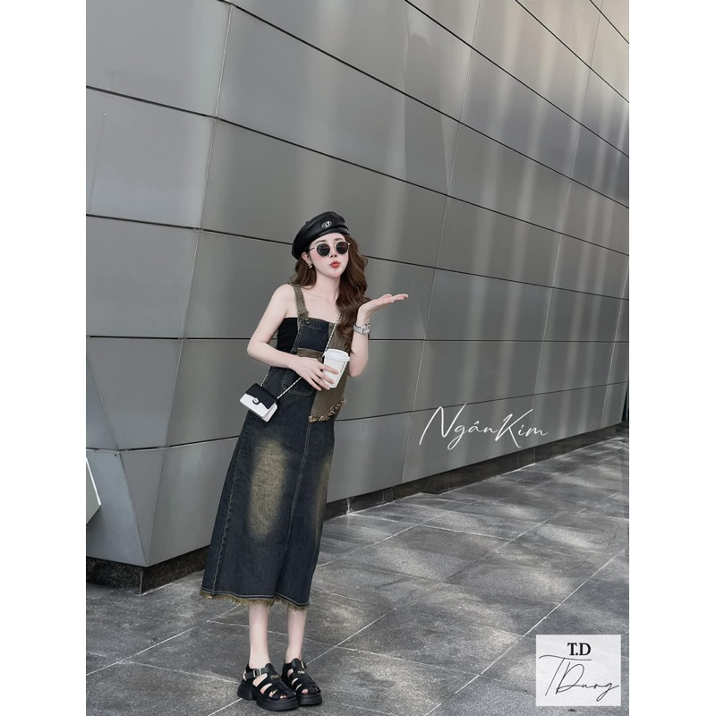 VÁY YẾM JEAN TRÁI VẢI