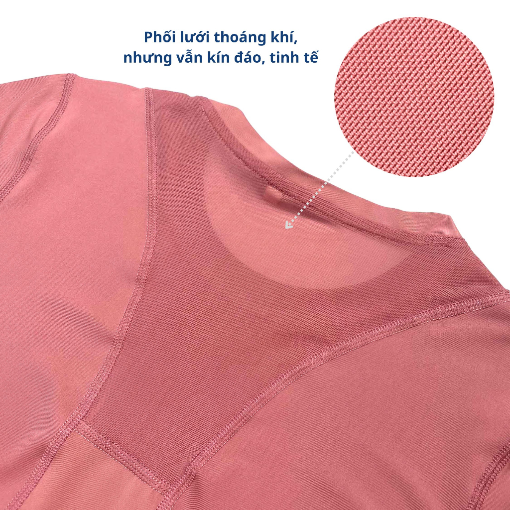 Áo Thể Thao Nữ Ngắn Tay Cổ Tròn Tập Gym Yoga Reeta Phối Lưới,Thoáng Khí, Vải Co Giãn 4 Chiều Thấm Hút Mồ Hôi-A2244