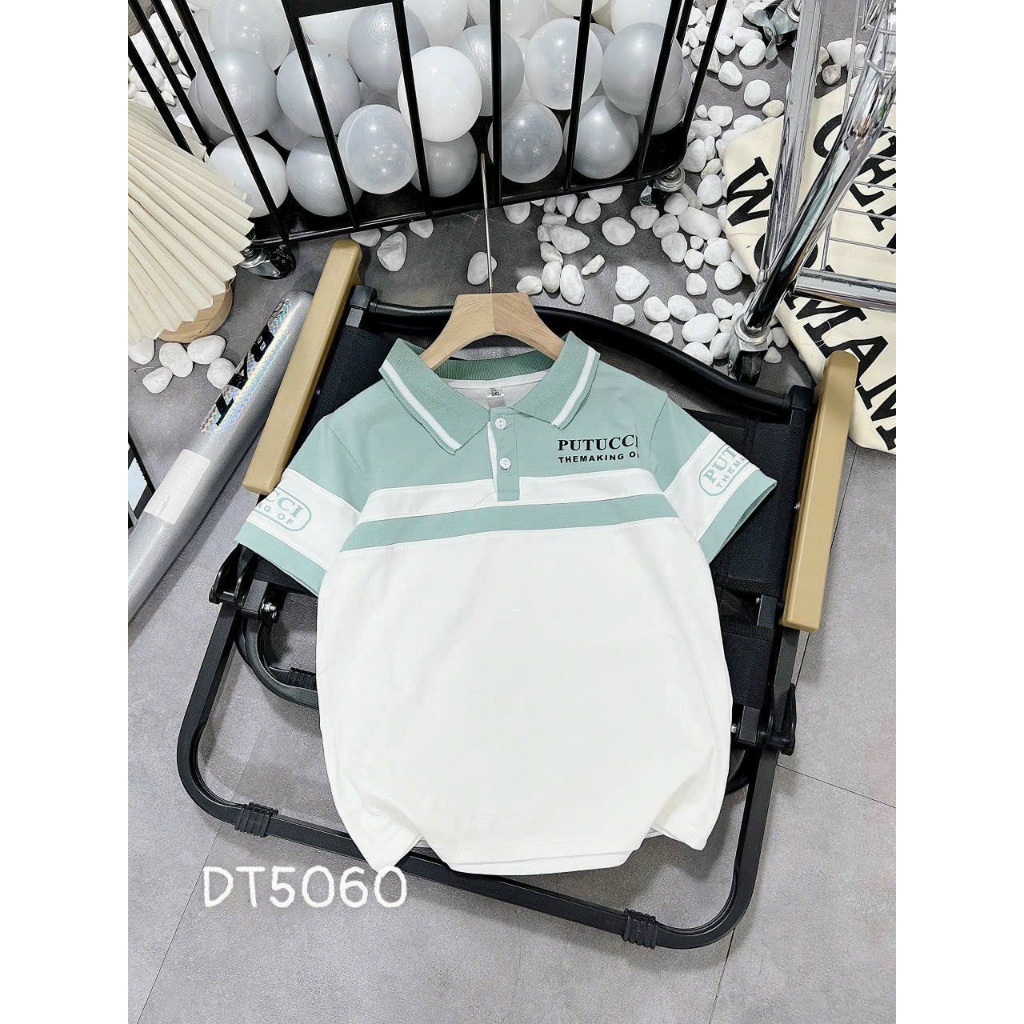 ÁO POLO PHỐI TAY BÉ TRAI HOT HIT CHO BÉ TỪ 30-40KG