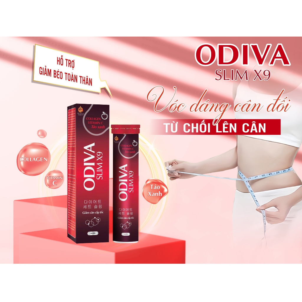 Viên sủi thảo dược giảm cân cấp tốc Odiva Slim X9 giúp thanh nhiệt cơ thể