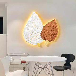Tranh treo tường đèn led tráng gương in uv hình chiếc lá