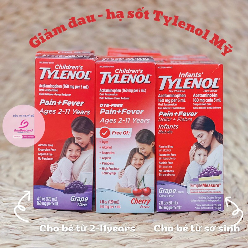 𝑯𝒂̀𝒏𝒈 𝑴𝒚̃ Siro Tylenol cho bé - BAABEELAND
