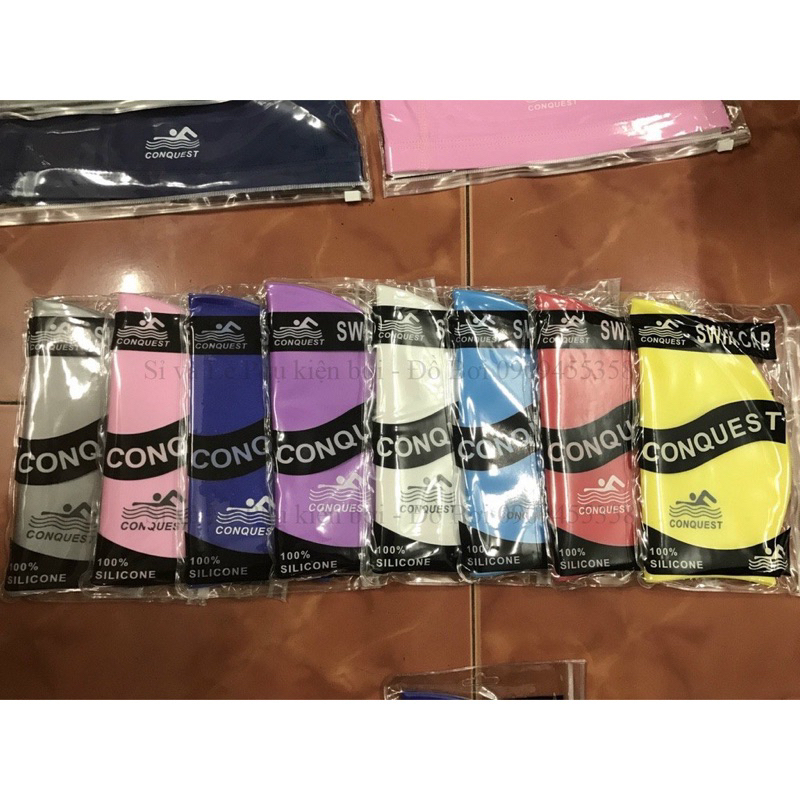 Nón/Mũ Bơi Co Giãn ConQuest Trơn siêu co giãn