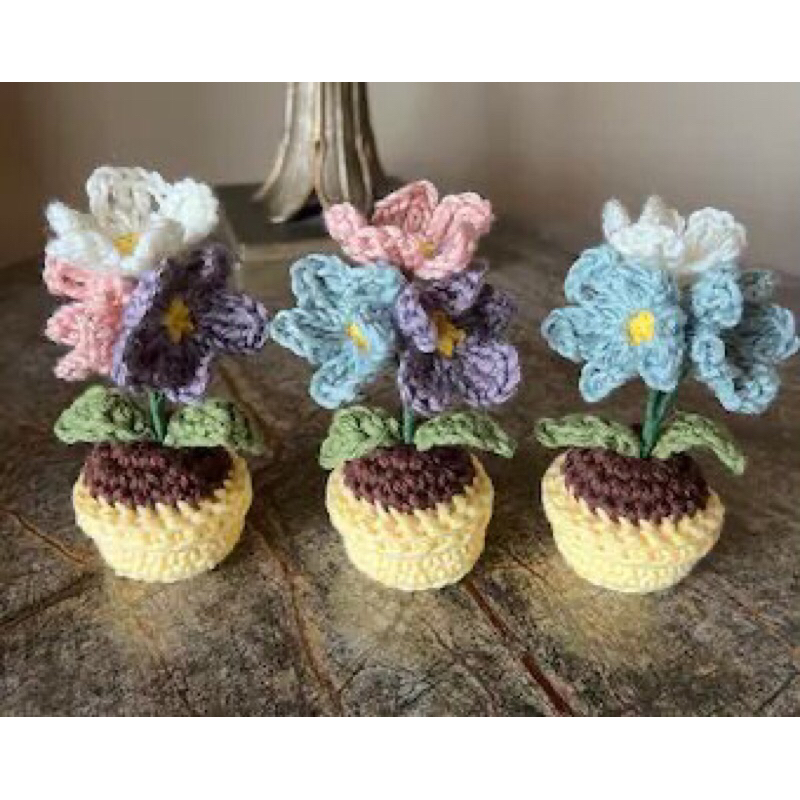 Chậu hoa len mini nhiều mẫu