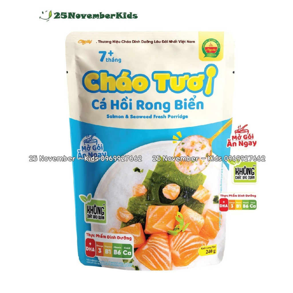 Cháo tươi Cây thị cá hồi ( mẫu mới)