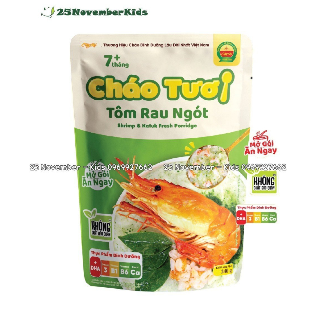 Cháo tươi Cây thị Tôm rau ngót (mẫu mới)