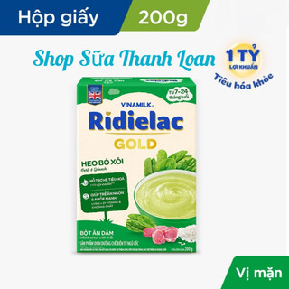 [HSD T5-2026] Bột Ăn Dặm RIDIELAC GOLD Heo Bó Xôi - Hộp Giấy 200g.